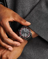 Movado Men's Bold Verso S Swiss Quartz Black Leather Watch, 42mm