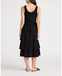 Ellen Tracy Women's Knit Tank Top Tiered Dress