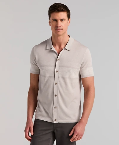 Perry Ellis Men's Textured Button Front Shirt