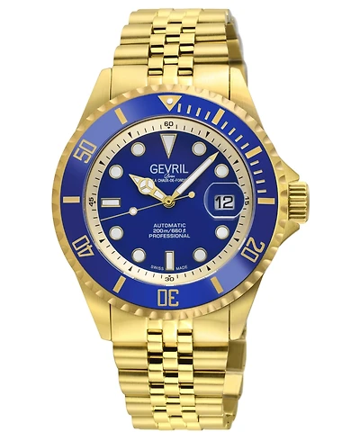 Gevril Men's Wall Street Swiss Automatic Ip Bracelet Watch