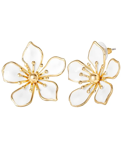 Jessica Simpson Enamel Flower Stud Earrings for Women