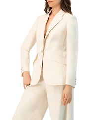 Ivonne Women's Single-Breasted Blazer with Golden Button