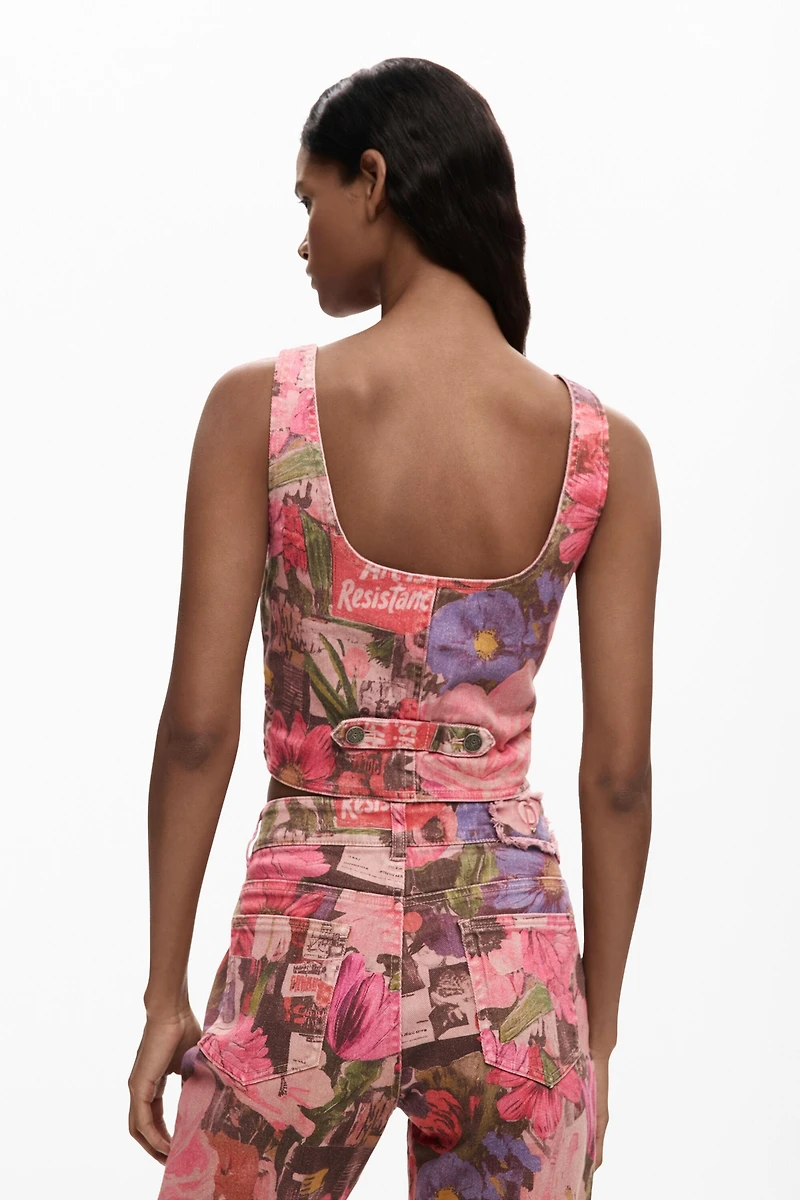 Desigual Women's Printed denim corset