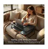 Gnuadz 17" Foldable Laptop Bed Desk Tray Table Cup Holder