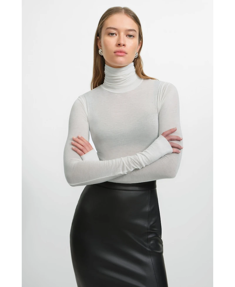 Marcella Women's Eloise Sheer Turtleneck