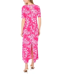 Msk Women's Elbow Sleeve Keyhole Back Maxi Dress