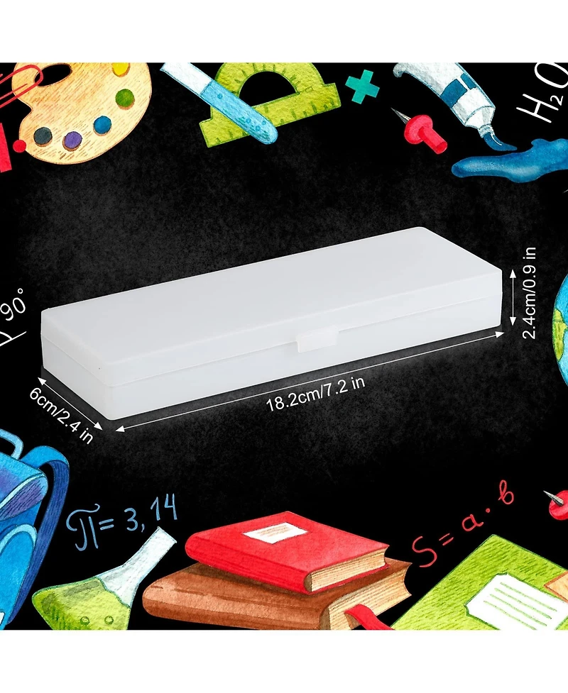 Gnuadz 30 pack Plastic Pencil Case Hinged Lid Stackable Pen Storage School Office