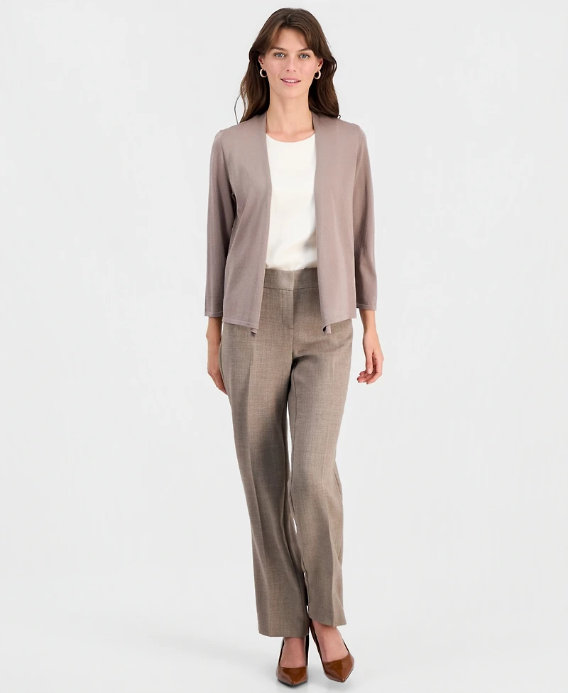 Kasper Women's Open-Front A-Line Cardigan