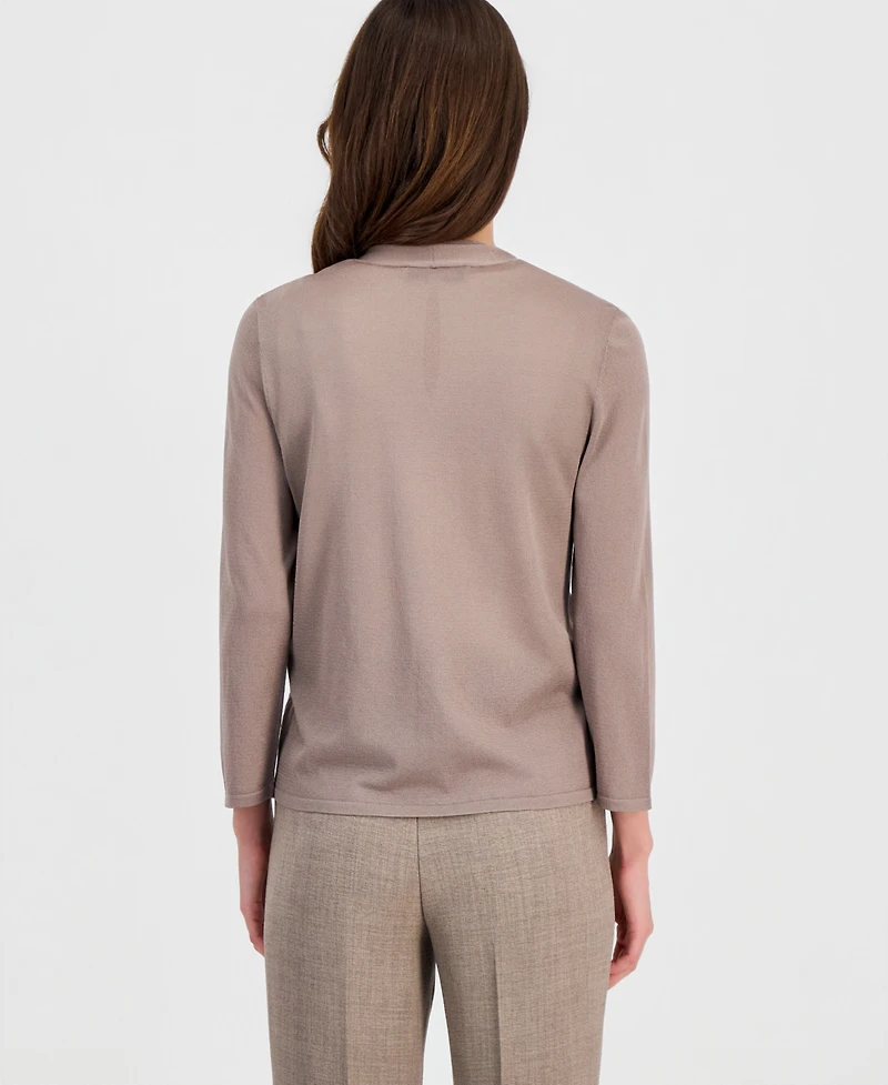 Kasper Women's Open-Front A-Line Cardigan