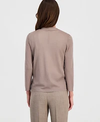 Kasper Women's Open-Front A-Line Cardigan