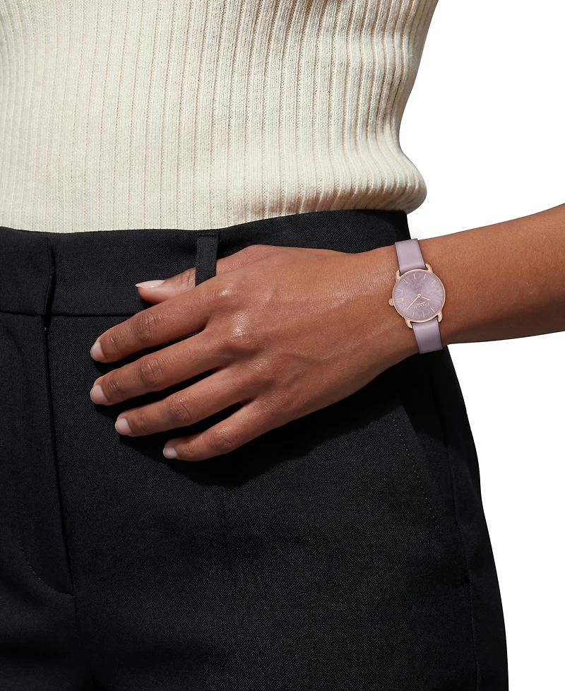 Coach Women's Elliot Purple Leather Strap Watch, 28mm