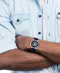 Coach Men's Jackson Navy Leather Strap Watch, 41.5mm