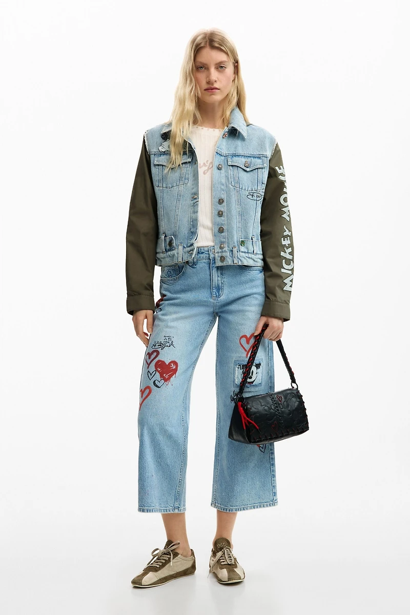 Desigual Women's Bimaterial parka Mickey Mouse