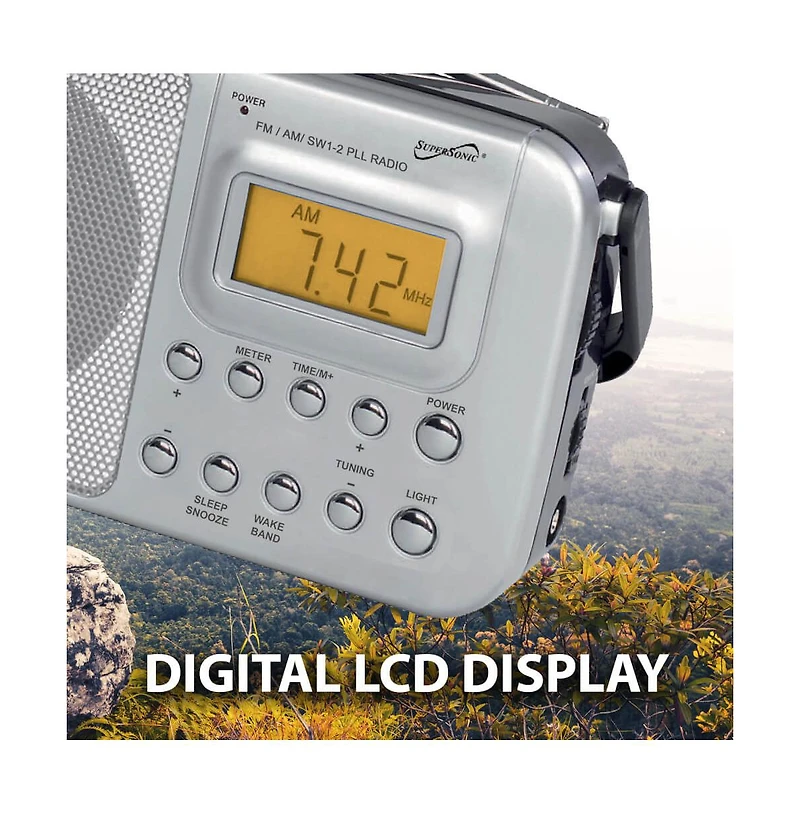 Supersonic 4 Band Am/Fm/SW1-2 Pll Radio - Silver