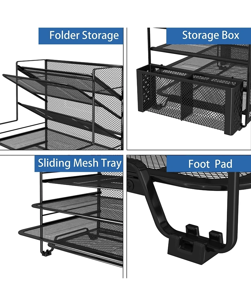Gnuadz 7 Tier Desk File Organizer Letter Tray Pen Holder Hanging Basket