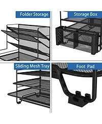 Gnuadz 7 Tier Desk File Organizer Letter Tray Pen Holder Hanging Basket