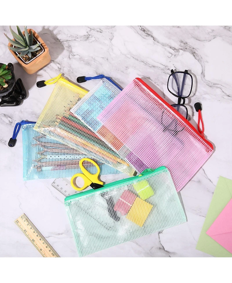 Gnuadz 150 Pack Mesh Zipper Pouch Clear Cosmetic Toiletry Bag Travel Storage Case