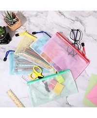 Gnuadz 150 Pack Mesh Zipper Pouch Clear Cosmetic Toiletry Bag Travel Storage Case