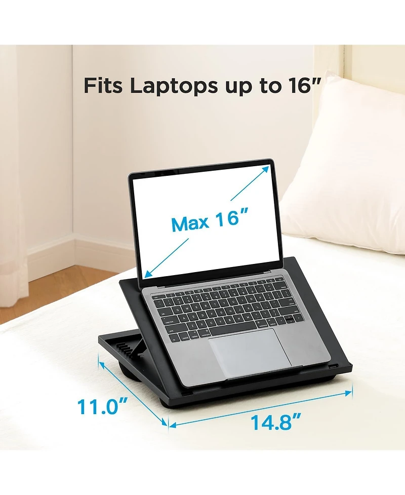 Gnuadz Laptop Stand Portable Adjustable 8 Angles Dual Cushion Bed Sofa Car Desk