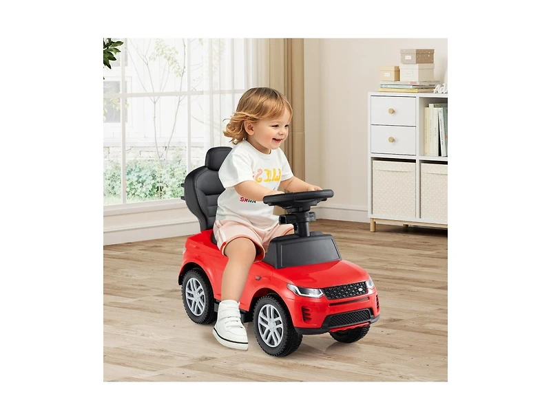 Slickblue Kids 3-in-1 Push Car with Removable Handle and Safety Guardrail