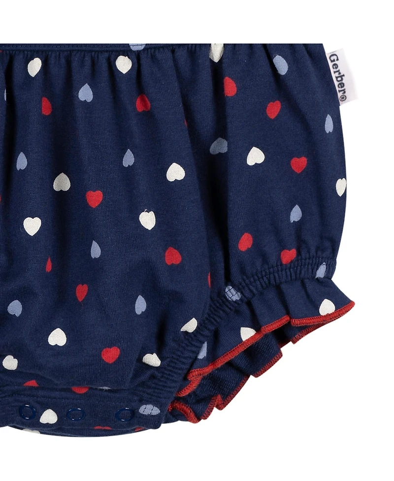 Gerber Baby Girls Ruffle Strap Bubble Romper.