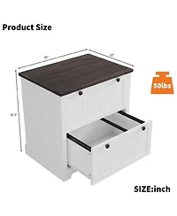 gaomon Farmhouse Lateral File Cabinet with 2 Drawers and Hanging File Storage