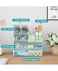 Gnuadz Mesh Pen Holder with Drawer Organizer
