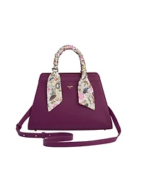 Fable England Floral Engravings Large Plum Tote