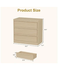 Gaomon 3 Drawer Wood Dresser with Modern Design for Bedroom
