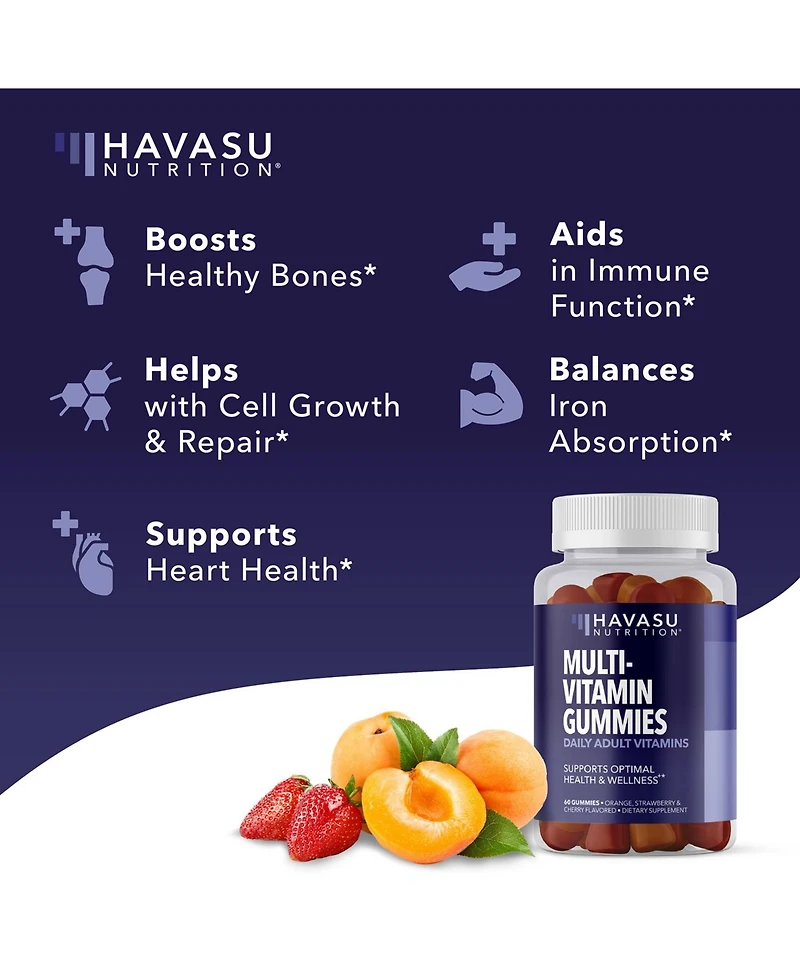 Multivitamin Gummies, Natural Fruit Flavor, Havasu Nutrition, 60ct