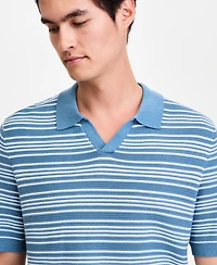 Alfani Men's Short-Sleeve Stripe Button Johnny Sweater, Macy's Exclusive