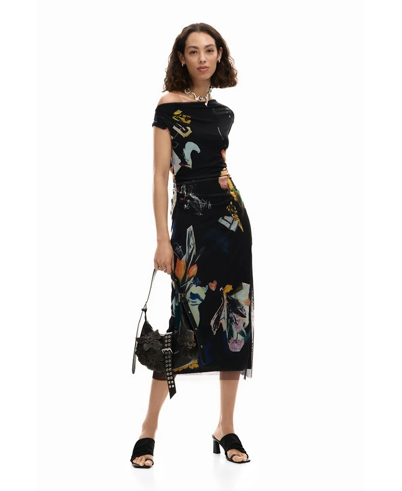 Desigual Women's Midi collage dress