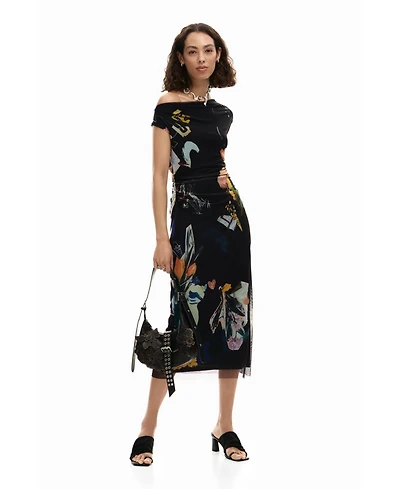 Desigual Women's Midi collage dress