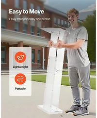 Sugift Podium Stand, 50" Acrylic Lectern, Portable Laptop Desk, for Classroom