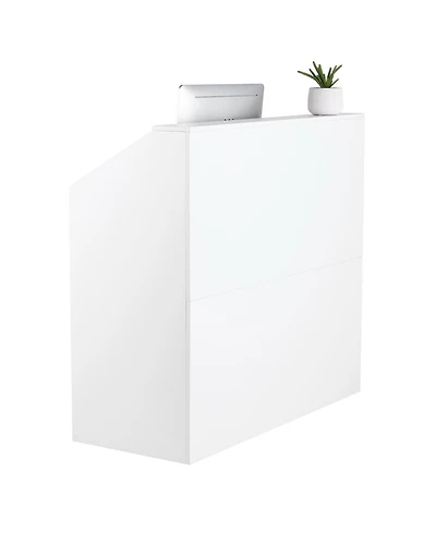 Sugift Reception Desk, 46 Inch Rectangular Front Counter Table for Office and Retail Use