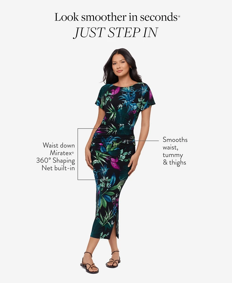 Body by Miraclesuit Women's Botanical-Print Boat Neck Dress