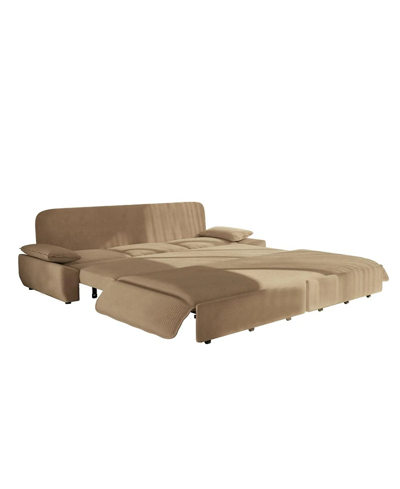Streamdale Furniture 94.5" Corduroy King Pull Out Sofa Bed, 3-in-1 Convertible Sleeper