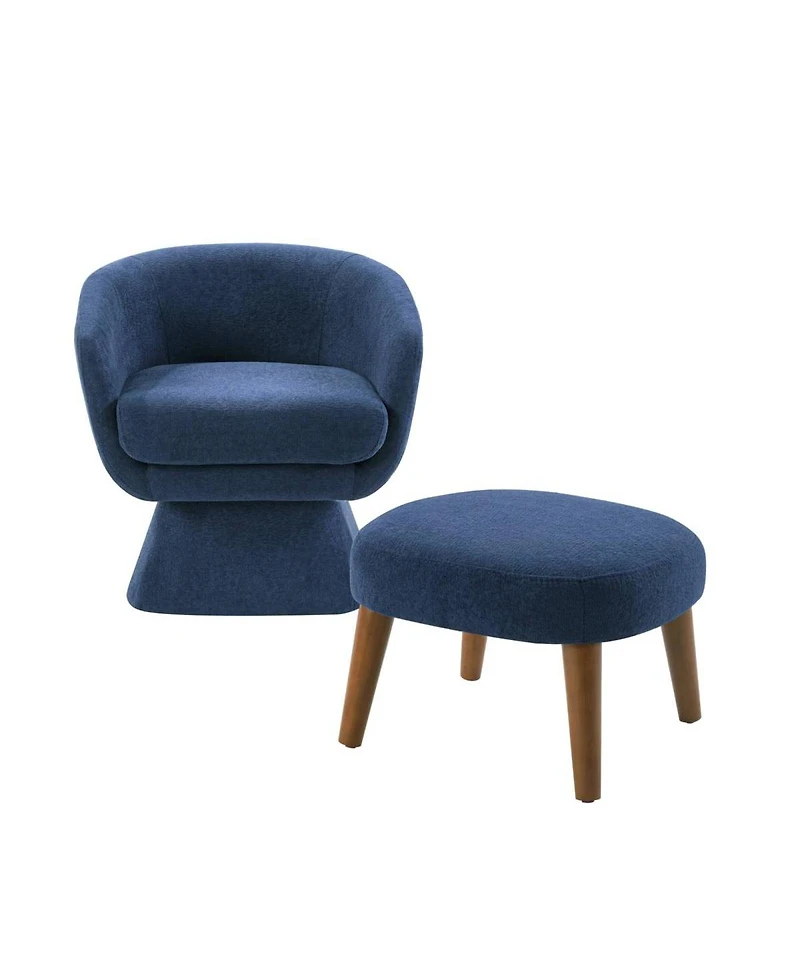 Streamdale Furniture Lazy Chair with Ottoman, Modern Lounge Accent Chair, Upholstered Sofa Chair