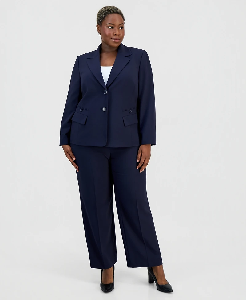 Le Suit Plus Four-Pocket Jacket & Fly-Front Wide-Leg Pants