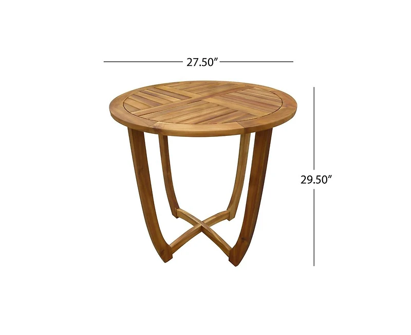 sumyeg Outdoor Round Acacia Wood Accent Table