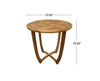 sumyeg Outdoor Round Acacia Wood Accent Table