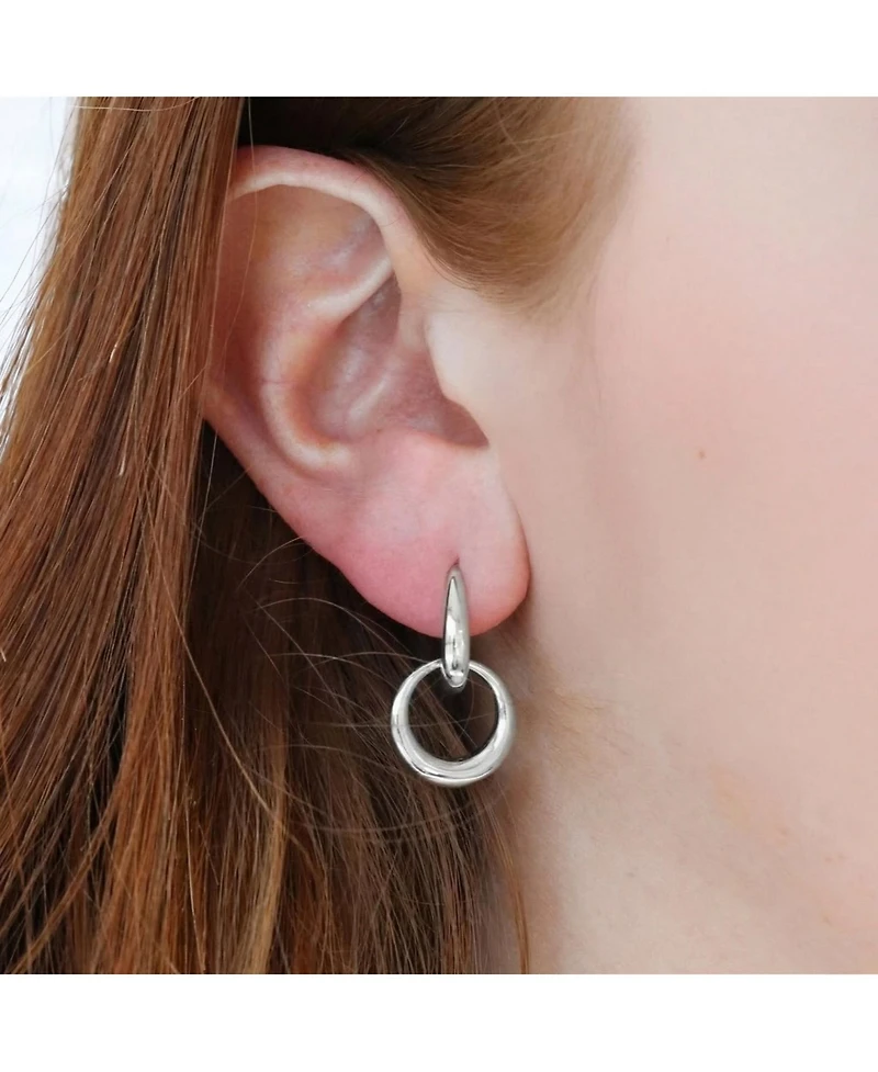 The Lovery Double Round Link Drop Earrings Sterling Silver