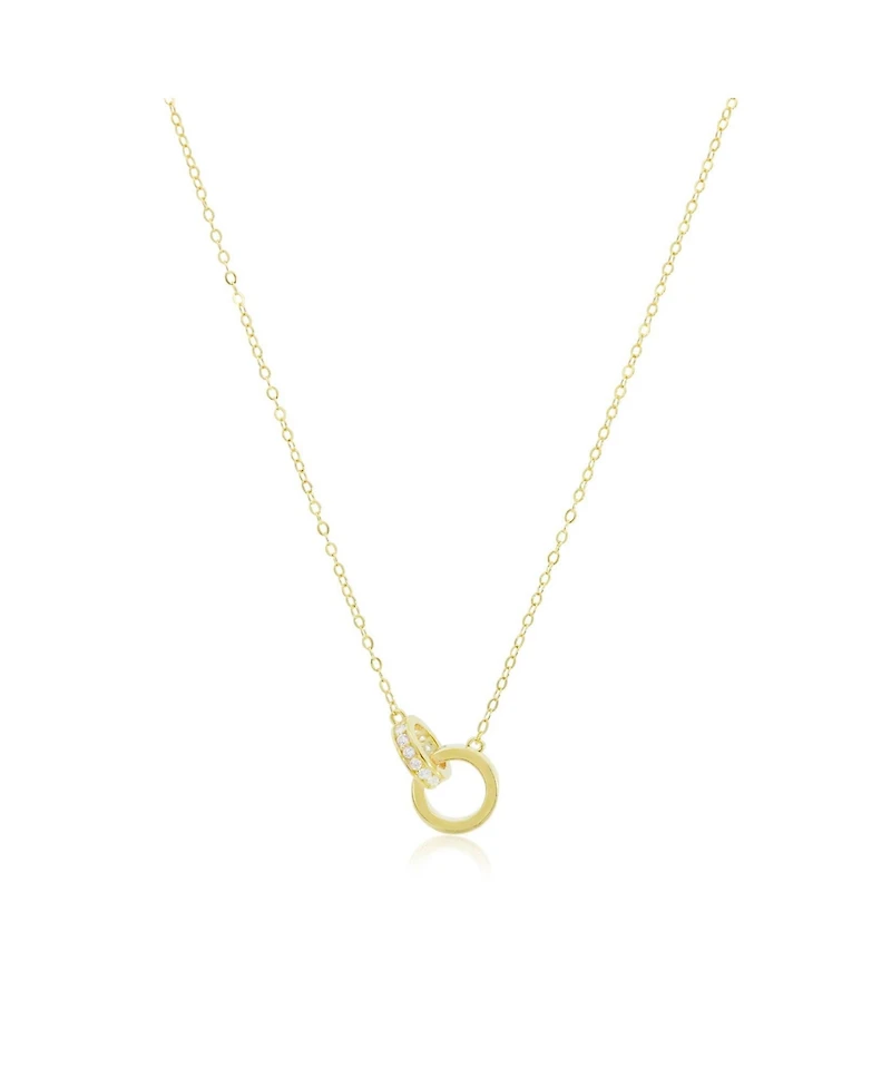 The Lovery Interlocking Cz Necklace 14K Gold-Plated Sterling Silver