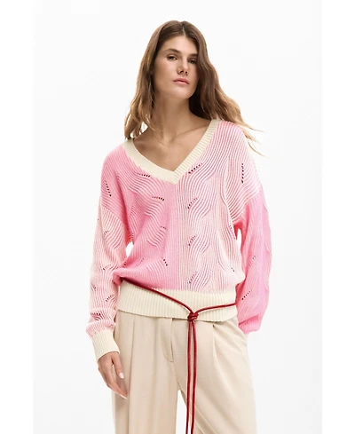 Desigual Women's Two-tone knitted sweater