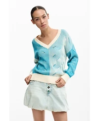 Desigual Women's Two-tone knitted sweater