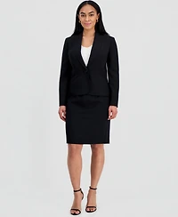 Le Suit Women's Shawl-Collar Peplum Jacket & Yoked Slim Skirt