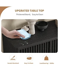 homfan 31.5 Shoe Cabinet with Fluted Door and Adjustable Shelves, Narrow Entryway Storage