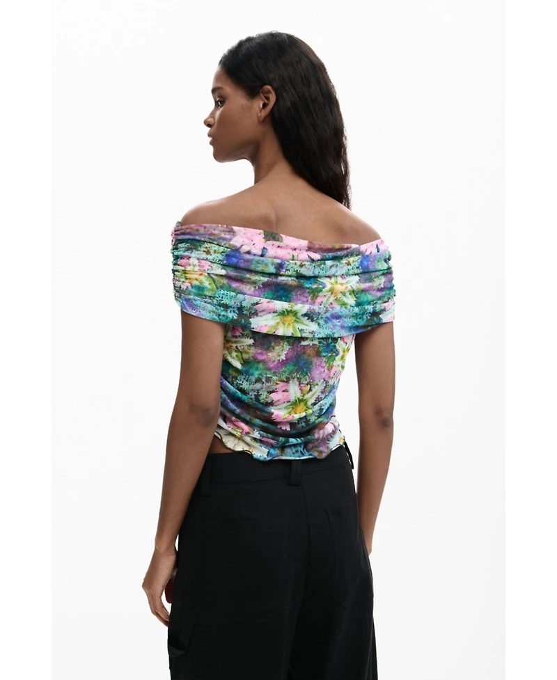 Desigual Women's Floral boat neck t-shirt