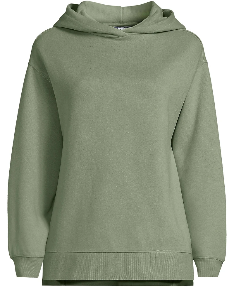 Lands' End Plus Long Sleeve Serious Sweats Hooded Tunic Sweatshirt