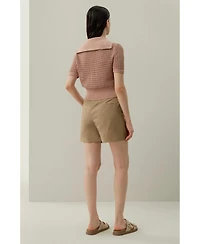 Lilysilk Women's Toscana Pointelle Knit Double-Zip Cardigan